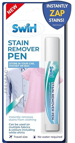 Swirl Instant Clothes Stain Remover Pen | Goodbye Wine Stain | Food Splatter | Dirt Blemish | | Quick Dry Pen | Stain Stick Works on all Fabrics (Bundle by FREYPAC®) (1)