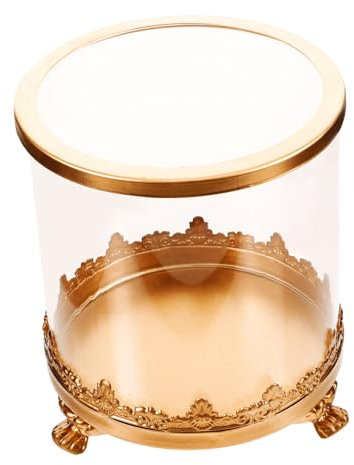 TOPBATHY Erhaltene Blumenglasabdeckung Glaskuppeln Für Ausstellungszwecke Blumenabdeckung Aus Glas Glasglocke Mit Sockel Konservierte Blumenabdeckung Glasanzeige Golden Aluminiumlegierung