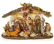 Premier Decorations 42 cm große, beleuchtete Weihnachtskrippe