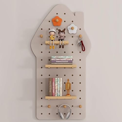 SCBTGKLN Pegboard, Rangement Outils Mural, Panneau Mural Outils, Tole Perforée, Plaque Perforée, Porte-clés for Étagère Murale, for Le Bureau à Domicile(Gray)