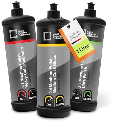 Liquid Elements Autopolitur-Set Heavy, Medium Cut & Ultra Finish 1L
