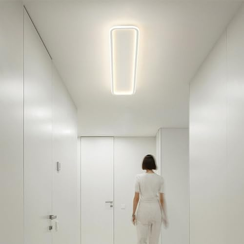 LED Rechteckig Deckenleuchte Weiß Lang 3000K/4000K/6000K Deckenlampe Modern 3 Farbtemperatur Deckenbeleuchtung Aluminium Deckenleuchte Wohnzimmer Schlafzimmer Büro Küche (Neutrales Licht,100cm)