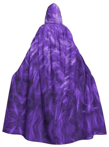 CKGODGF Costume de carnaval imprimé violet, cape de fête, cape à capuche pour adulte avec capuche, costumes de jeu de rôle fantaisie