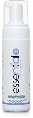 ESSENTIALNIO Gyn- Detergente Intimo in Mousse Lenitivo con attivo funzionale, Camomilla e Prebiotici - Deterge Delicatamente - per Uso Quotidiano Anche in Caso di Irritazione e Secchezza, 150ml