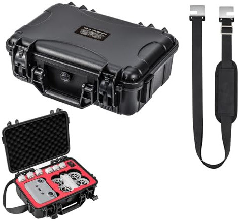 LICHIFIT Neo Case, Custodia rigida impermeabile per il trasporto per DJI Neo Fly More Combo Valigia portatile Cross Body Box Drone e accessori Organizer da viaggio Shell, Nero , custodia per il