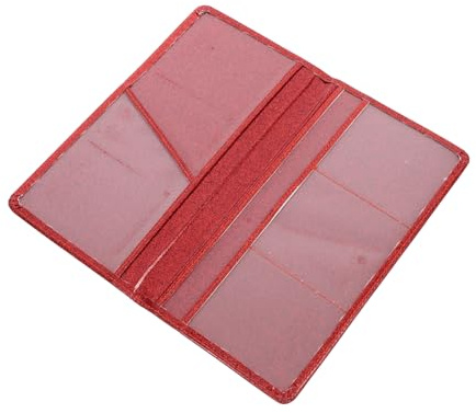 WRITWAA Vehicle Registration and Insurance Card Holder in Red Pu Leather