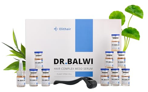 Dr. Balwi Microneedling-Roller & Hair Growth SerumSet – Anti Haarausfall, stärkt Haarwurzeln, fördert Haarwachstum mit Procapil & Stammzellen, ohne Silikone & Parabene, 10x6ml Flacon