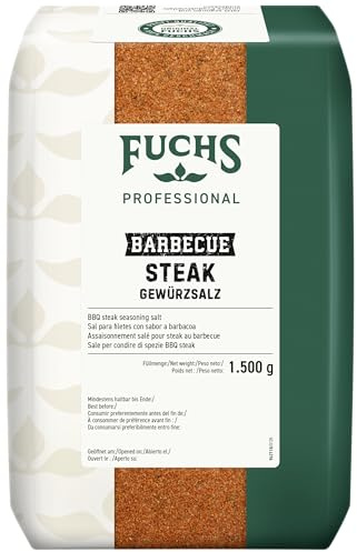 Fuchs Professional - Sal para condimentar carne a la barbacoa | 1,5 kg | Para condimentar filetes fritos o a la parrilla | Para consumidores a granel y gastronomía