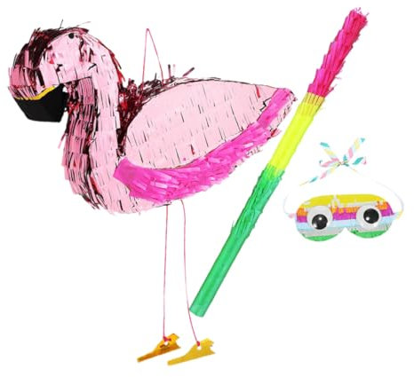 VILLFUL Piñata Mit Tropischem Flamingo-design Helle Farben Für Kindergeburtstage Poolpartys Und Hawaii-themenfeiern Leicht Und Robust Für Spielspaß