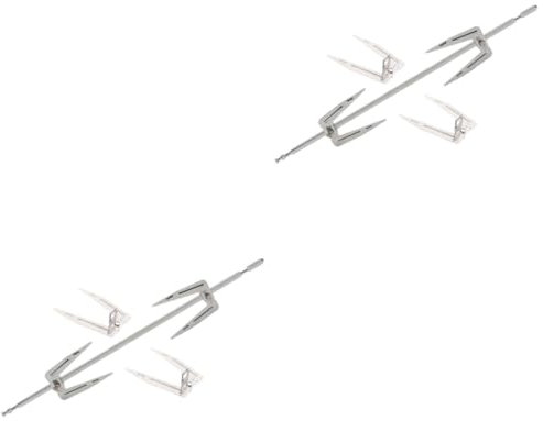 UKCOCO 2 Juegos Tenedores Giratorios para Asar Utensilios de Cocina de Inoxidable para Freidoras de Aire y Barbacoas