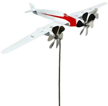 Girandola Aereo | Segnavento Aereo 3D Scultura Forma Aerodinamica,Arte Volo Aereo Esterno per Prato Giardino Cortile Terrazzo