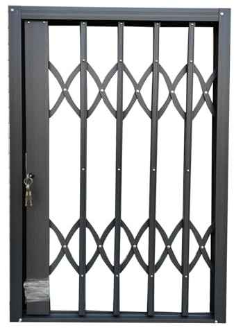 Barres de sécurité pliables antivol pour fenêtre – Clôture coulissante en alliage d'aluminium pour chambre à coucher, bureau, hôtel et dortoirs – Protection contre les cambriolages 100 x 65 cm