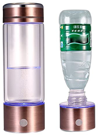 Bouteille d'eau à hydrogène Portable, générateur d'eau alcaline Riche hydrogène, ioniseur, teneur hydrogène jusqu'à 800-1200 PPB, Haute Concentration avec Adaptateur d'eau minérale pour randonnée,