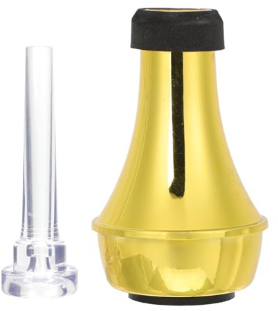 DECOMELODY Trompete Gerader Trompetendämpfer Übungsdämpfer aus Robustem Material Bruchfest und Langlebig Gute Dämpfungswirkung Kompaktes Design Einfach zu Montieren