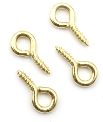 Design61 Viti ad anello con occhiello con filettatura in legno, gancio a vite da parete e da soffitto, gancio per il fissaggio di corde, catene, lampade per piante (19 x 9 mm, 10 pezzi)