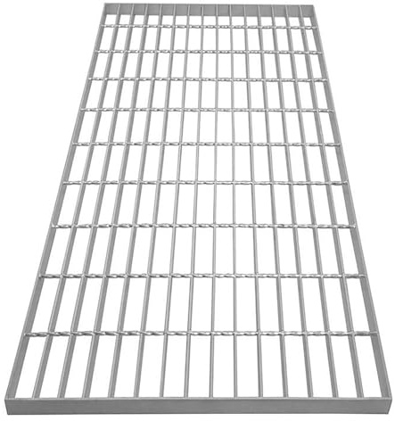 MMXYNXYD Grille Caniveau Robuste en Acier Galvanisé, Grille Caillebotis Métallique B125 pour Allée, Terrasse, Garage, Cour et Solutions de Drainage Extérieur(30x100x3cm/12x39x1.2in)