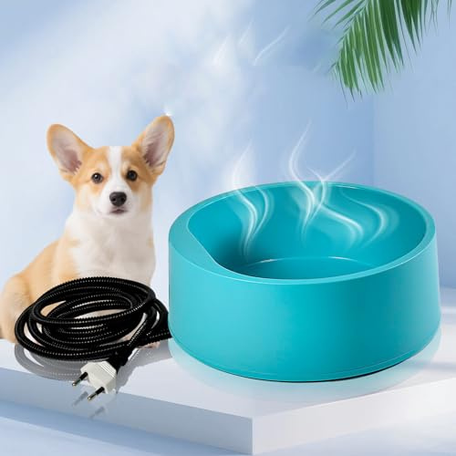 Beheizter Wassernapf für Hunde, Winter Outdoor Thermo Wassernapf, Keep 25-30 Grad, Mit 180cm Anti-Bite Kabel, Für Hühner und Kaninchen, Beheiztes Vogelbad im Winter, 4.25L