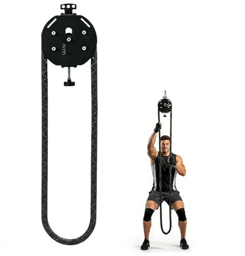 SULQING Entrenador de Cuerda Infinita︱Sistema de Polea Portátil con Resistencia Ajustable︱Máquina de Fuerza con Cuerda para Gimnasio︱Entrenador de Cable Infinito, para Brazos, Espalda y Agarre