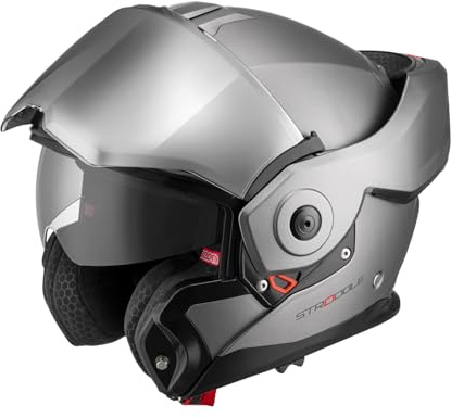 BEON Stradale Motorradhelm - Systemhelm Klapphelme mit Visier und Sonnenblende - Rollerhelm Sonnenblende - Motorrad Helm Damen & Herren - Integralhelm 180° Klappbar - M