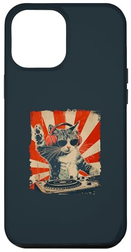 Drôle DJ Cat Disco Sound Tech Casque Musique Coque pour iPhone 12 Pro Max
