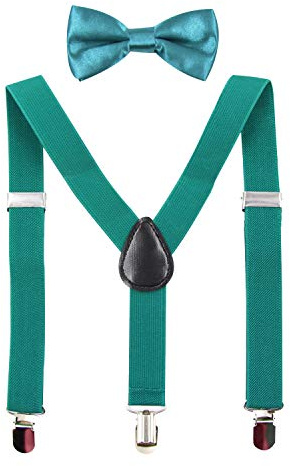HANERDUN Unisex Hosenträger Fliege für Jungen Mädchen drei Kleiderclipse | Jungen Hosenträger Fliegen Set, Elastisch, Längenverstellbar, für Kinder von 0-10 Jahre, Hosenträger kinder, Bow Tie Kid