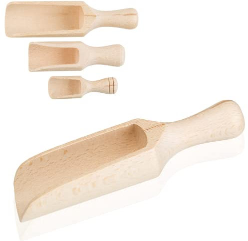 Smart Planet Juego de 3 palas de madera en diferentes tamaños – pala de llenado – pala de alimentación – pala de madera para especias, café, comida para mascotas, etc.