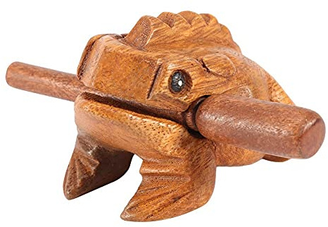 Yosoo Thailand Traditional Home Office Decor Deluxe Craft Wooden Lucky Frog Croaking Musical Instrument Tone Block (Size : 8.8cm)