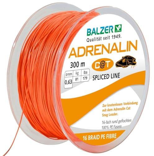 Adrenalin Cat 16-Fach geflochtene Schnur 300m 0,63mm 81kg orange