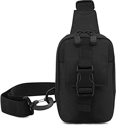 HUNTVP Small Sling Bag Cross Body Bag Men Mini Chest Bags Shoulder Bag for Mens Womens Cell Phone Holder Man Pack for Travelling Cycling Sports Hiking (Type1-Black)