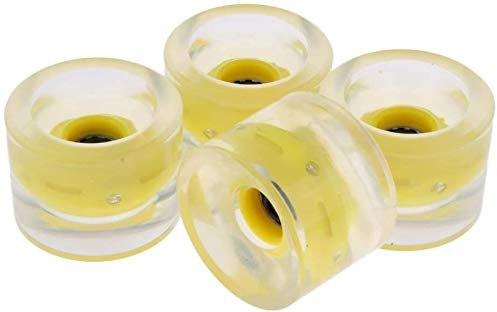 Sitrda Skateboard-Räder, 70 mm, 78 A, PU, Leuchtrollen, blinkend, für Skateboarding im Freien, 4 Stück (gelb)