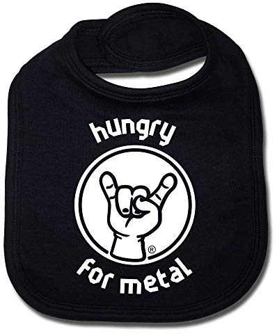 hungry for metal - Baby Lätzchen, schwarz, Größe one size (0-2 Jahre), 100% Statement von Metal Kids