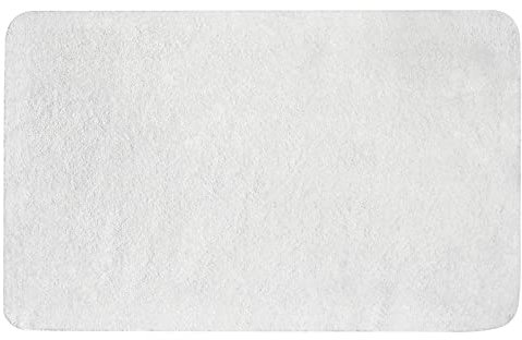 MIULEE 1 Piece Rectangular Bath Mat for Shower Non-Slip Soft Comfortable Tabis Absorbent Microfibre Toilet Bath 40 x 60 cm White