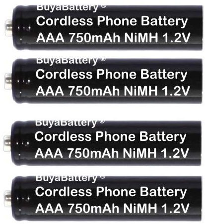 4 x Rechargeable AAA Cordless Telephone Batteries 750mAh 1.2V NiMH BuyaBattery suitable for BT, Siemens Gigaset and Panasonic Phones
