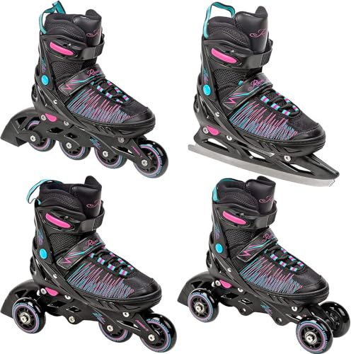 4-i-1 inlines skateboard/triskateboard/rullskor/skridskor Raven Allure justerbar (35–39 (23–25,5 cm))