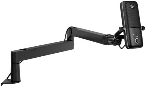 Elgato Wave:3 Mikrofon mit Mic Arm Low Profile, voll einstellbar mit Kabelkanal, ideal für Podcasts, Streaming, Gaming, Homeoffice, kostenlose Mixing-Software, Plug & Play für Mac, PC
