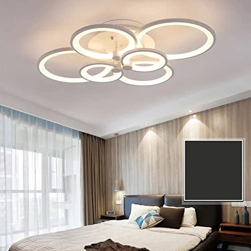 Partenopea Plafoniera Lampadario da soffitto a led con 6 Luci cerchi Design Stile Moderno Lampada per Camera Cucina Salotto Locali Commerciali (Luce Bianca naturale 4000K)