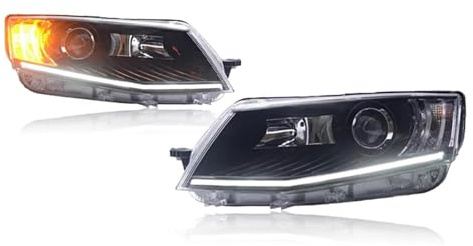 Gruppo Faro Anteriore Per Octavia 2015-2017 2 Pezzi Faro LED Proiettore Lampada Frontale Luce Di Marcia Diurna Luci Per Auto Accessori
