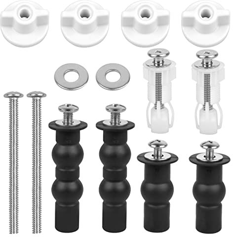 Colexy 5 Paare Schraube Behoben Toilettensitz, Edelstahl Toiletten Sitz Befestigungsset, Erweiterungsbolzen aus Gummi, Universal WC Deckel Scharnier, Toilettendeckel Schrauben Zubehör