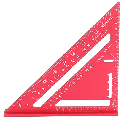 Carpenter Square Aluminium-Legierung für Mess- und Markierungswerkzeug - robustes Werkzeug (Rot)