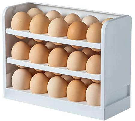 Shunfaji Boites a Oeufs, Rangement Portable Multifonctionnel des ?ufs, Boite Range Oeuf 3 étages pour réfrigérateur et Cuisine, Chaque Couche Peut être tournée