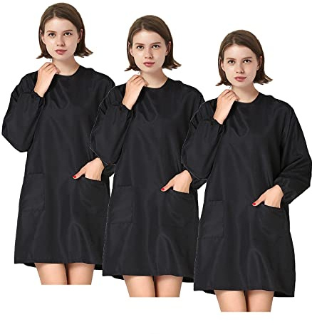 TopTie 3 Pack low water permeability Haircutting Pet Grooming Smock Jacket Salon Barber Hairdressing Cape Gown Apron with 2 Pockets