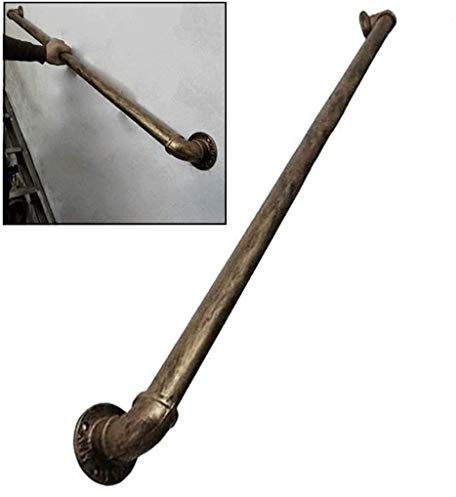 Staffe da parete in ferro battuto in metallo per scale, scale per esterni o scale, ringhiera per ringhiere per ringhiera per scale, bronzo vintage (dimensioni: 80 cm)