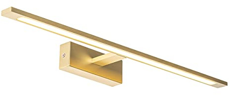 Qazqa led Design Wandleuchte, Wandlampe - Jerre - Gold, inkl. 22W integrierter LED, 2700K, warmweiß, 62cm, IP44, Ideal als Badezimmerlampe und