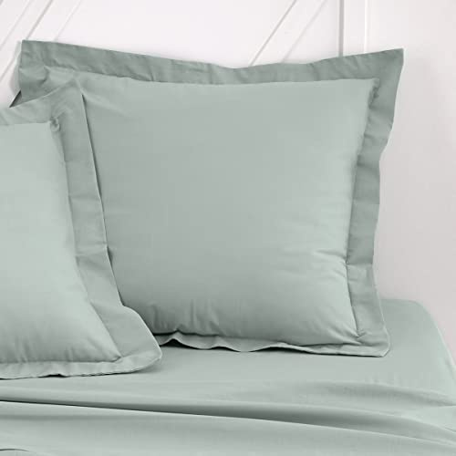 Today Essential – Juego de 2 Fundas de Almohada de 63 x 63 cm, 100% algodón Liso, Celadon