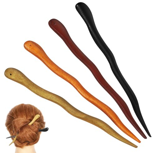Beavorty 4 Stück Haarstäbchen Aus Holz Alte Chinesische Essstäbchen Aus Holz Haarschmuck Für Die Braut Essstäbchen Aus Hanfu-haar Japanischer Haarstab Fräulein Zubehör Sandelholz