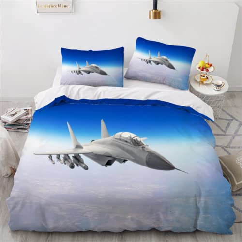 ELARCO Bettwäsche 155x220 3D Druck Kämpfer hypoallergen Bettbezüge Weiss Bettwäsche Sets mit Reißverschluss 2 ZierKissenbezug 80x80 für Kinder Teenager Jungen Mädchen Erwachsene