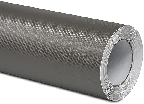 Folindo® Autofolie 3D Carbon Folie Auto Grau (10€/m²) | 300 x 152 cm | Carbonfolie für Innenraum & außen | Selbstklebende Matt Glanz Luftkanal Folie zur Auto Folierung | Blasenfrei