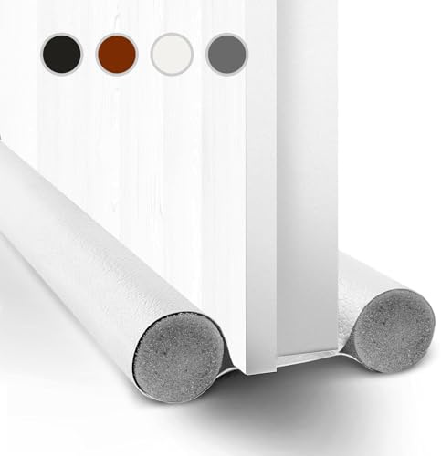 2 Pièces Boudin de Porte Isolant Froid, 96cm Double Bas de Porte Anti Froid, Dessous de Porte Isolation, Coupe Vent Porte, Protection Contre Les Courants d'air