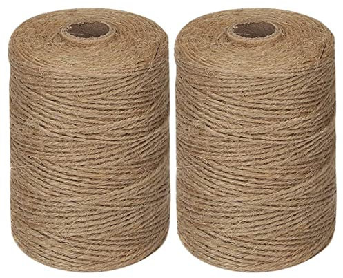 TsoLay 2 x 200 m/rollo 2 mm cordel marrón grueso natural para el hogar jardinería planta imagen colgador industrial cuerda embalaje
