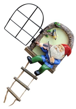 KONTONTY Statue Lumineuse Résine Résistante Jardin Ne et GNOME Adorable de de en Pas Décoration pour ou Ornement Solide Se Casse Facilement Étagère Bureau
